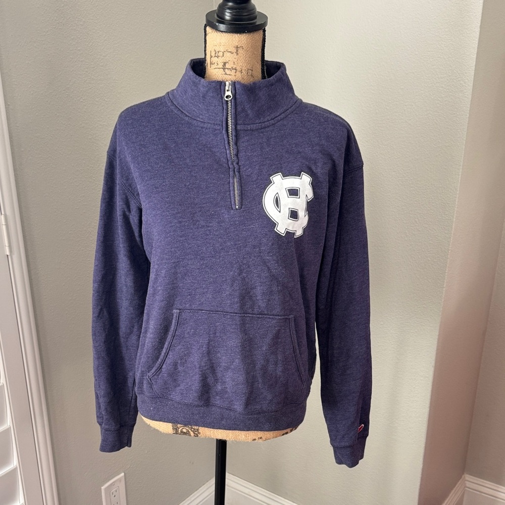 Holy cross Purple Quarter-Zip Sweatshirt with Logo